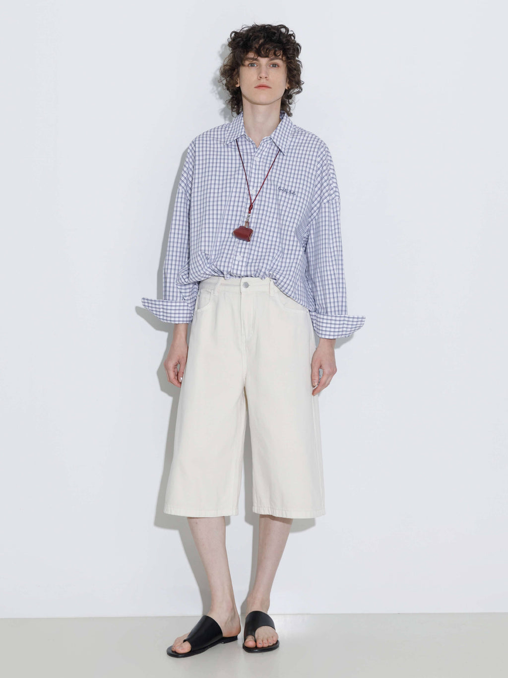 ONE BY CUBIC Checked Oversized Cotton Shirt