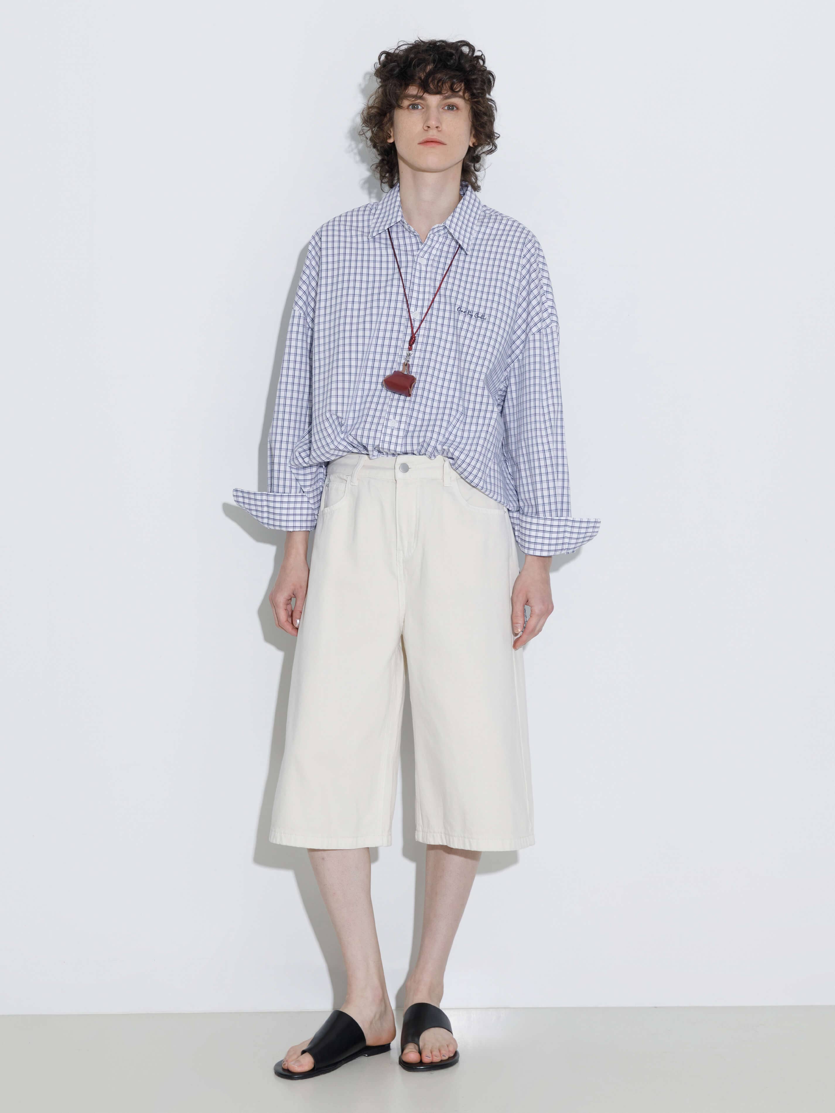 ONE BY CUBIC Checked Oversized Cotton Shirt