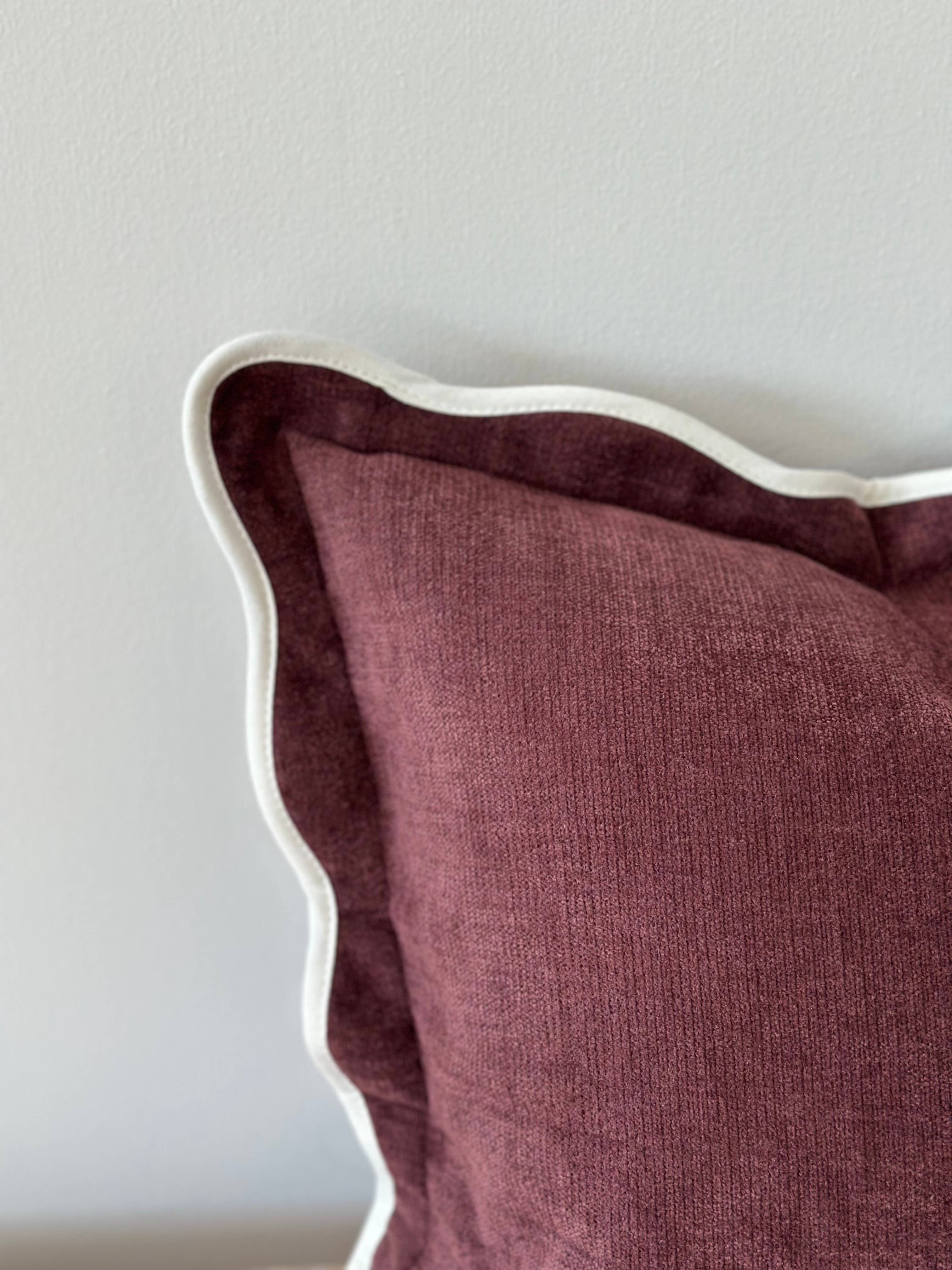 Chloe Plum Scalloped Edge Cushion 45x45
