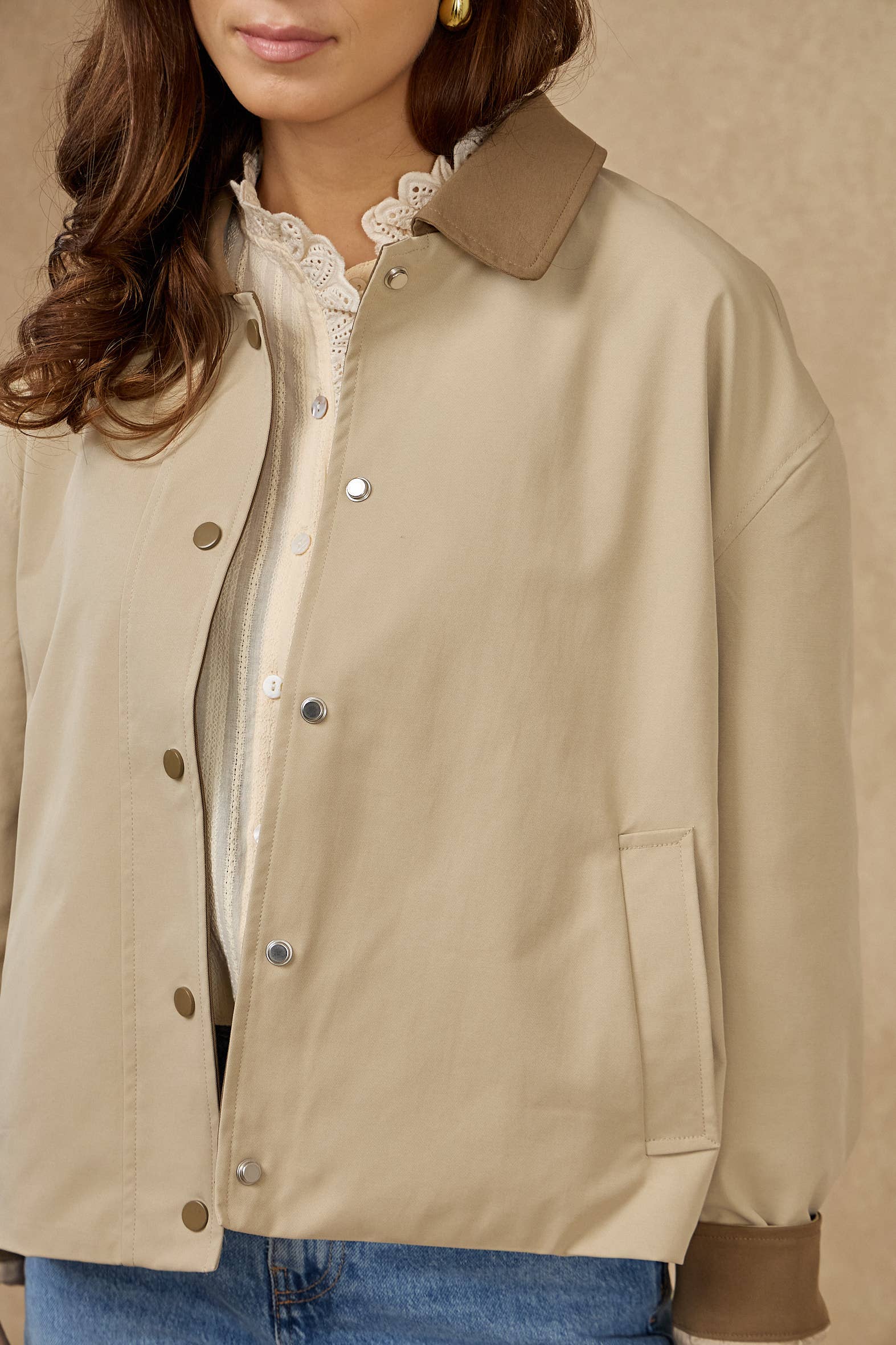 LOVIE & CO Two-tone short trench
