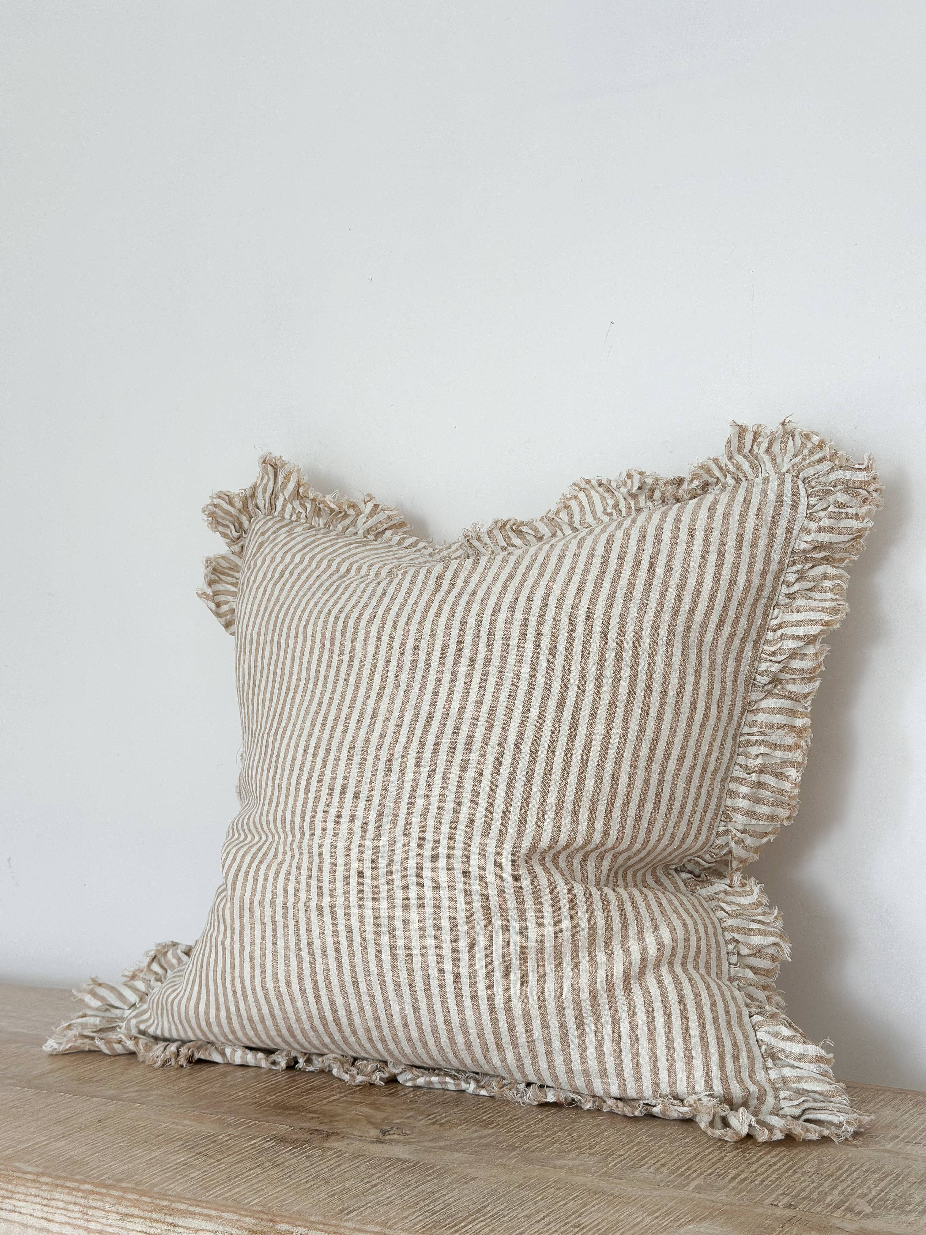Hallie Ruffle Linen Cushion Cover