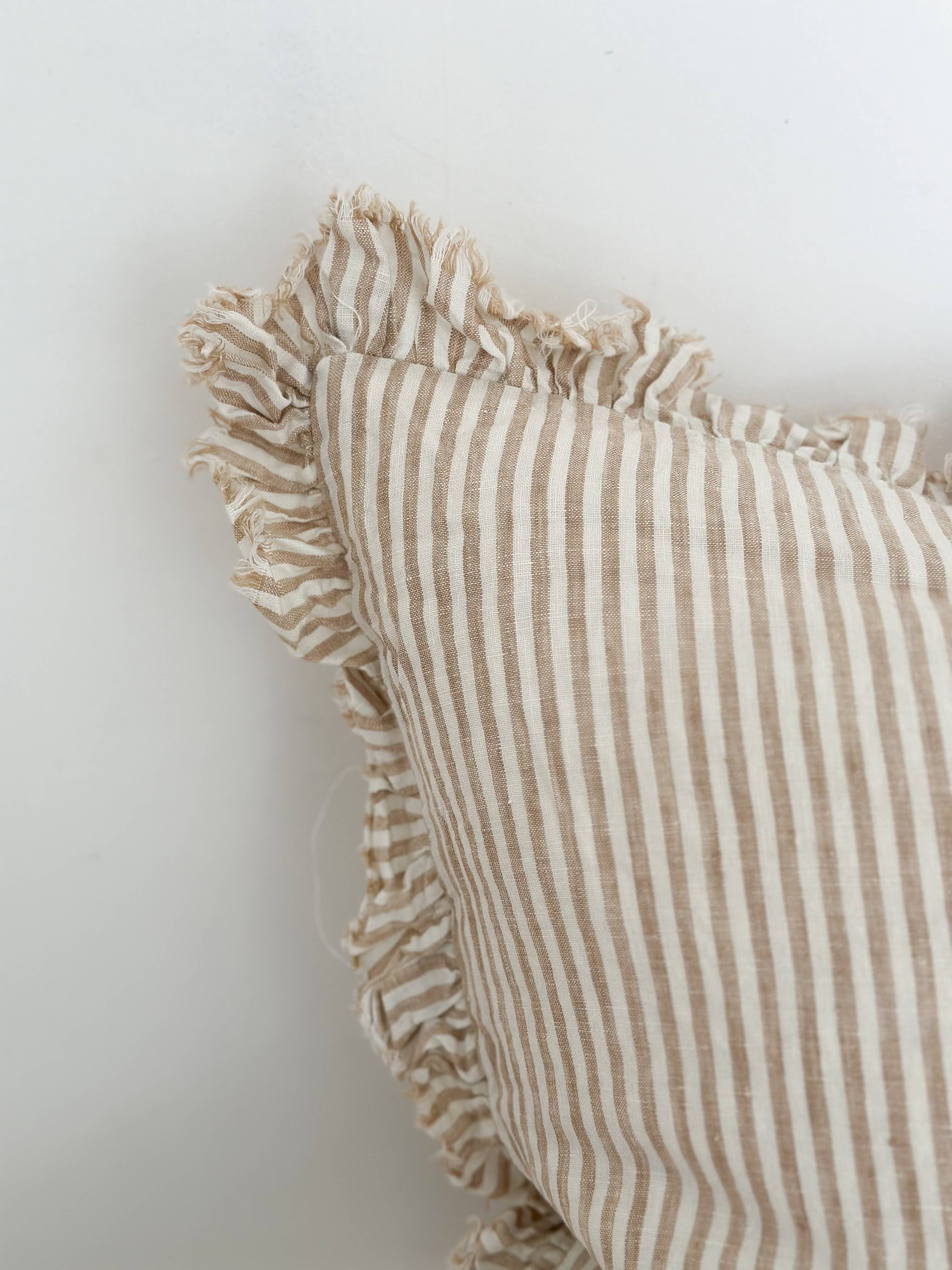 Hallie Ruffle Linen Cushion Cover