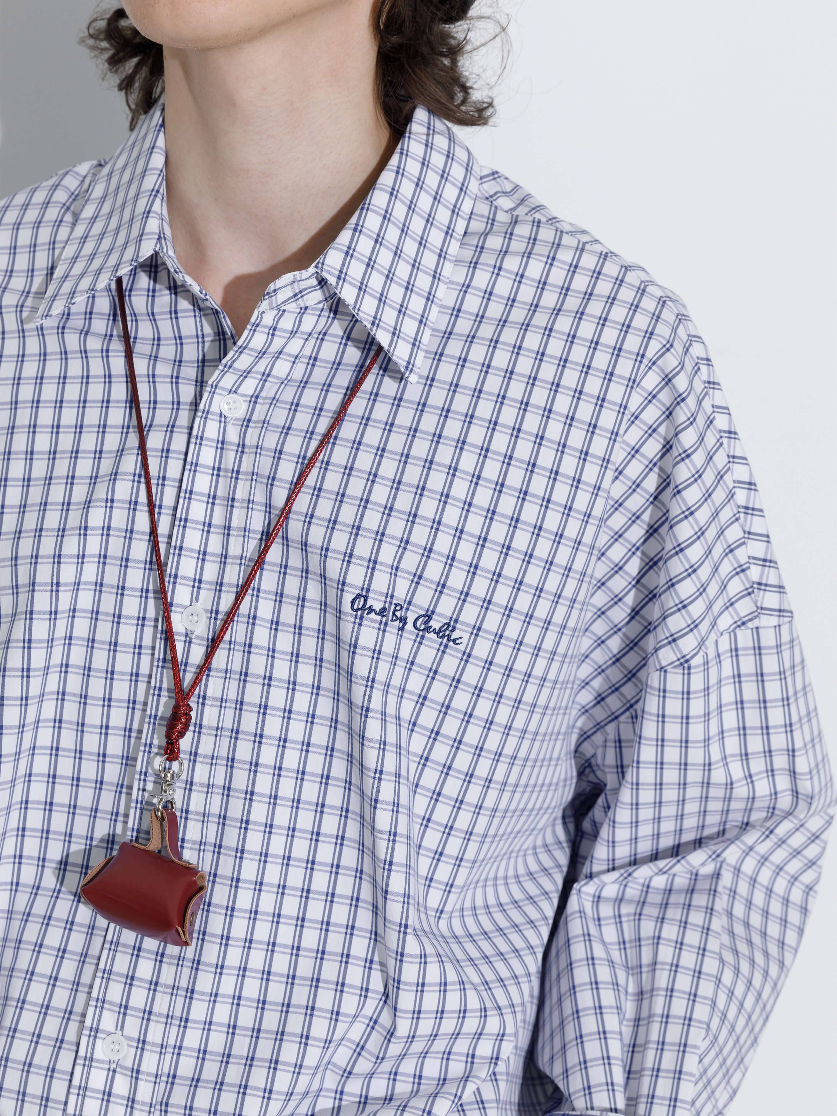 ONE BY CUBIC Checked Oversized Cotton Shirt
