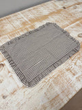 Dark Brown Stripe Ruffle Placemats