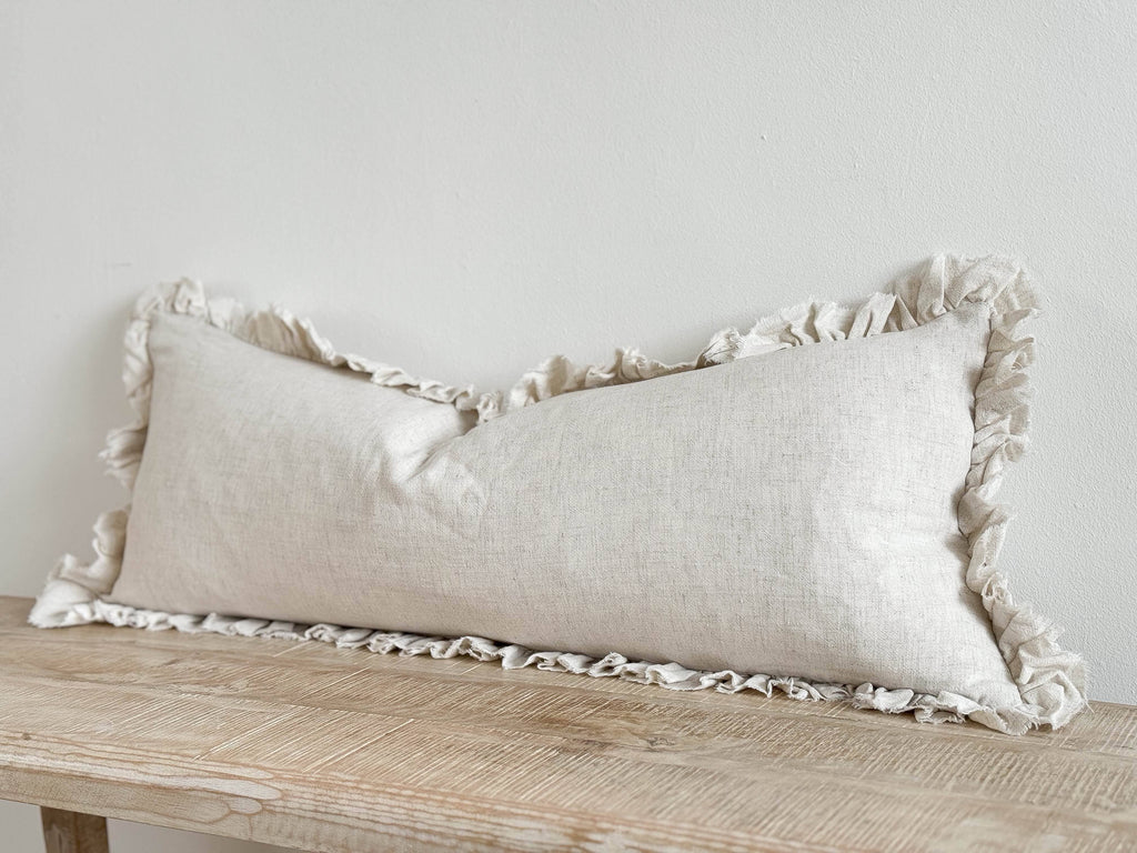 Grace Linen Blend Cushion Cover 80x30 - Sand