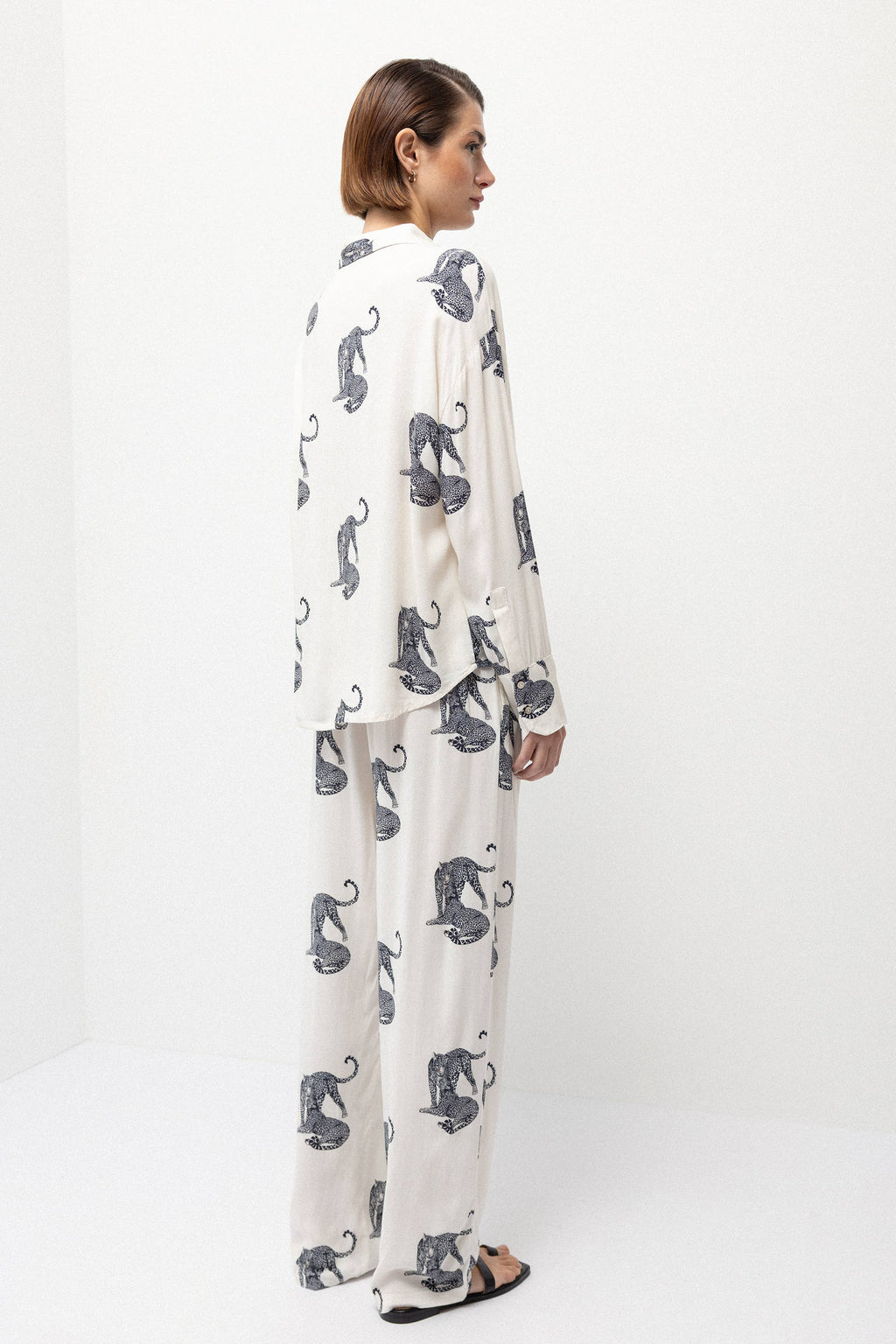 Lanidor Wide-Leg Animal Print Trousers