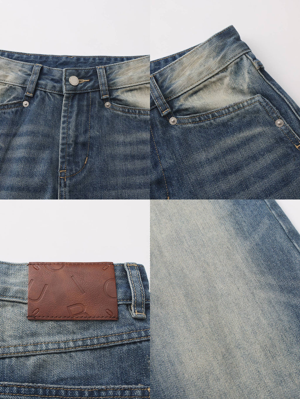 CUBIC Retro Washed Straight Leg Jeans