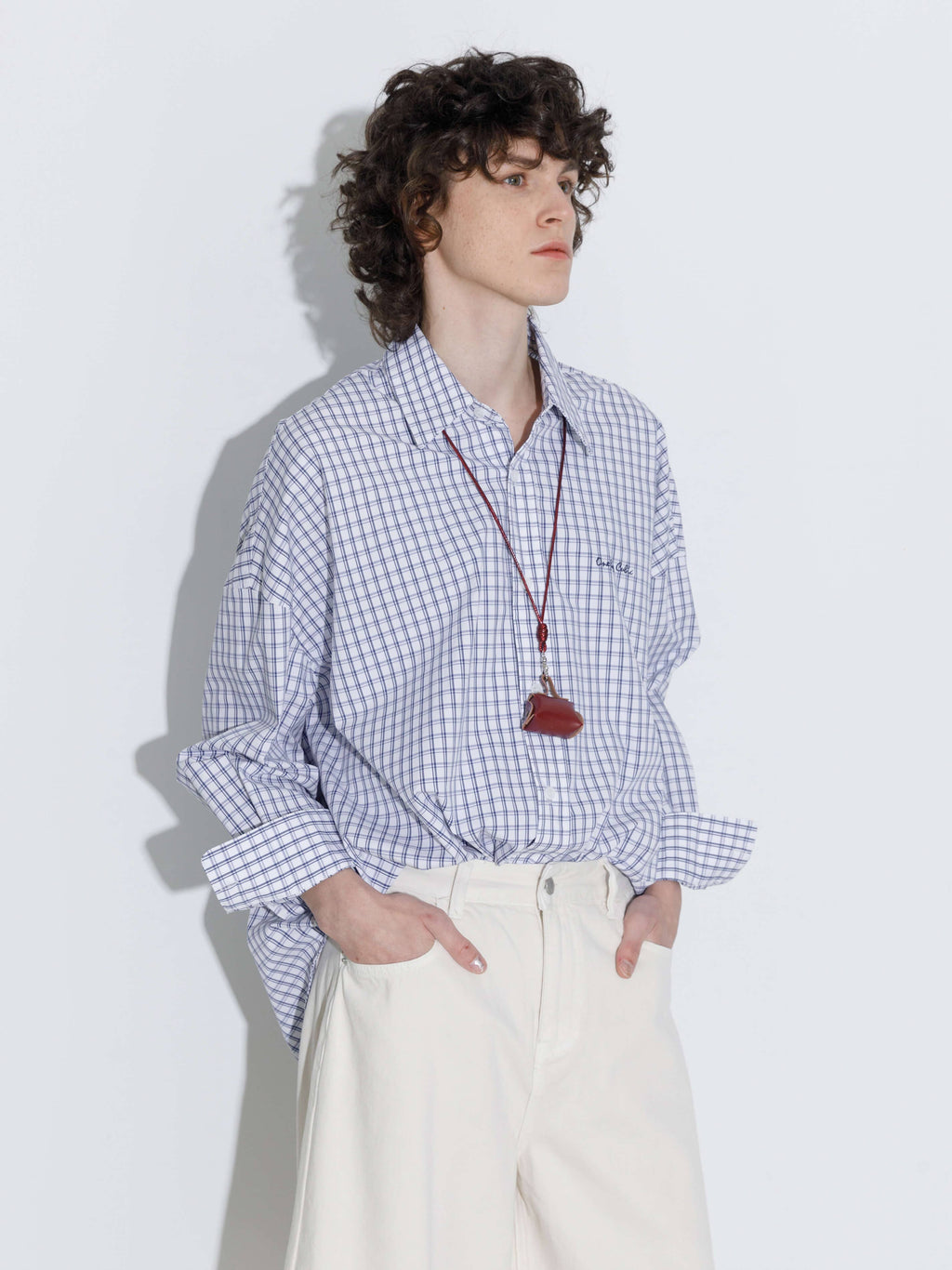 ONE BY CUBIC Checked Oversized Cotton Shirt
