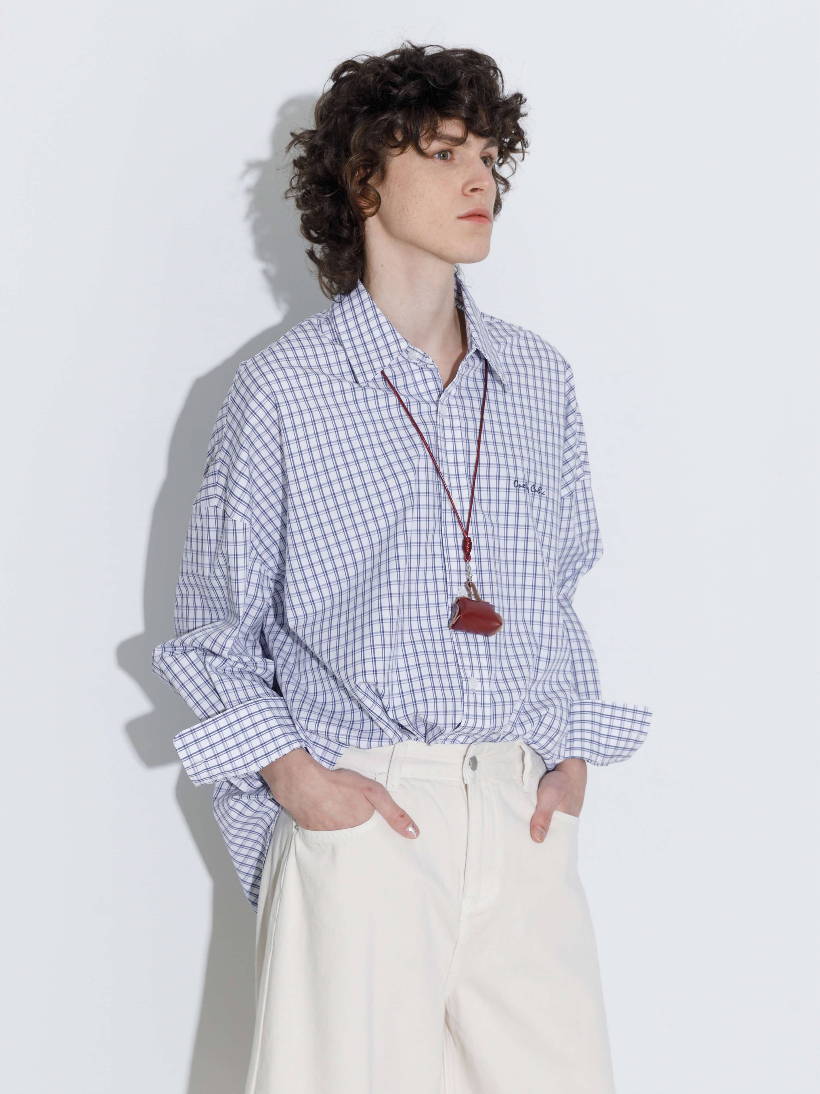 ONE BY CUBIC Checked Oversized Cotton Shirt