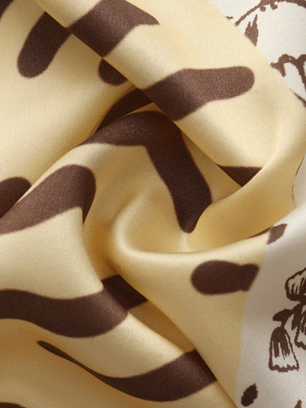 Cubic Square Silk Scarf with Animal Print