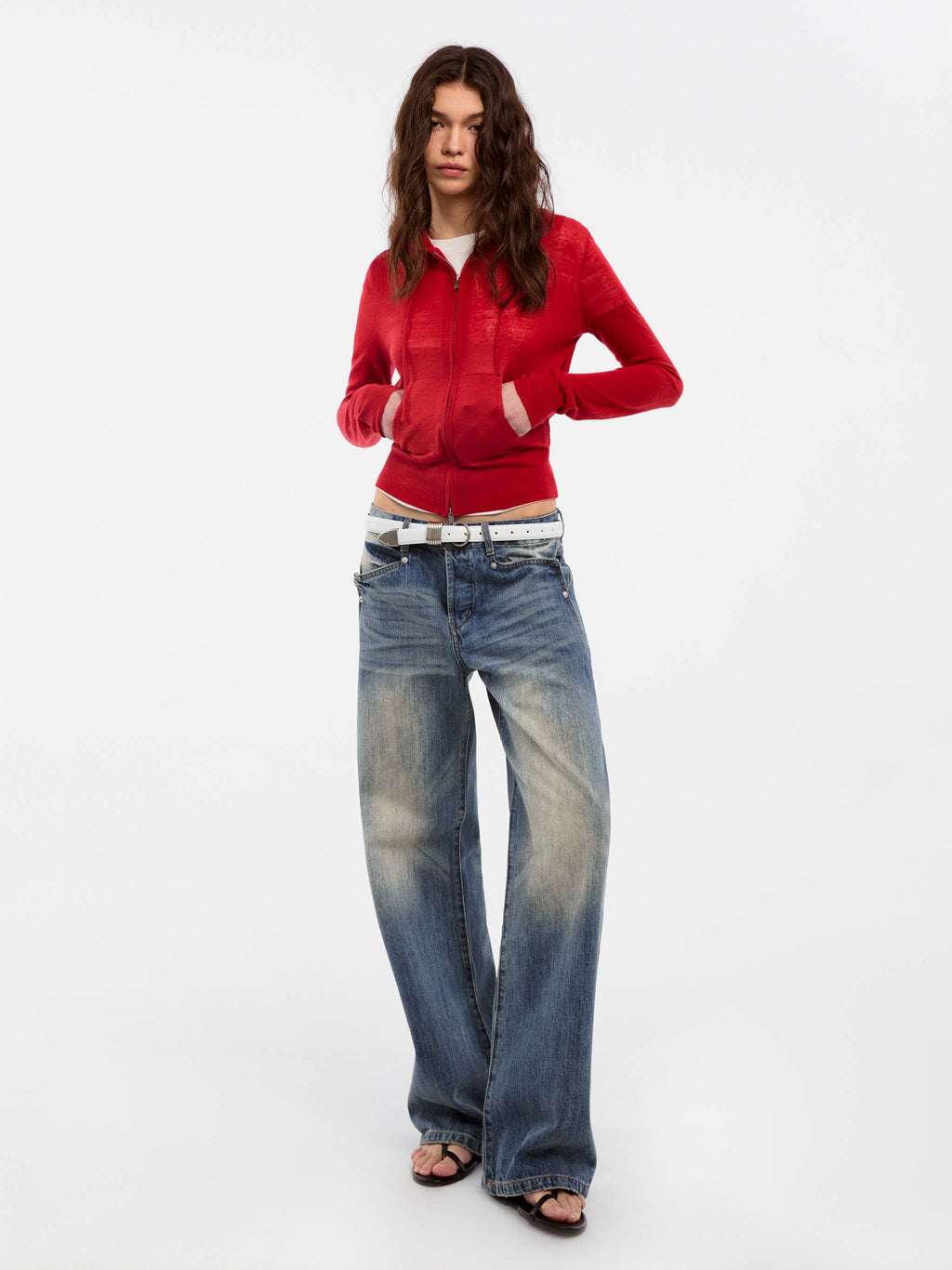 CUBIC Retro Washed Straight Leg Jeans