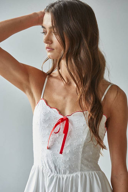 By Together Woven Cotton Floral Eyelet Detailed Maxi