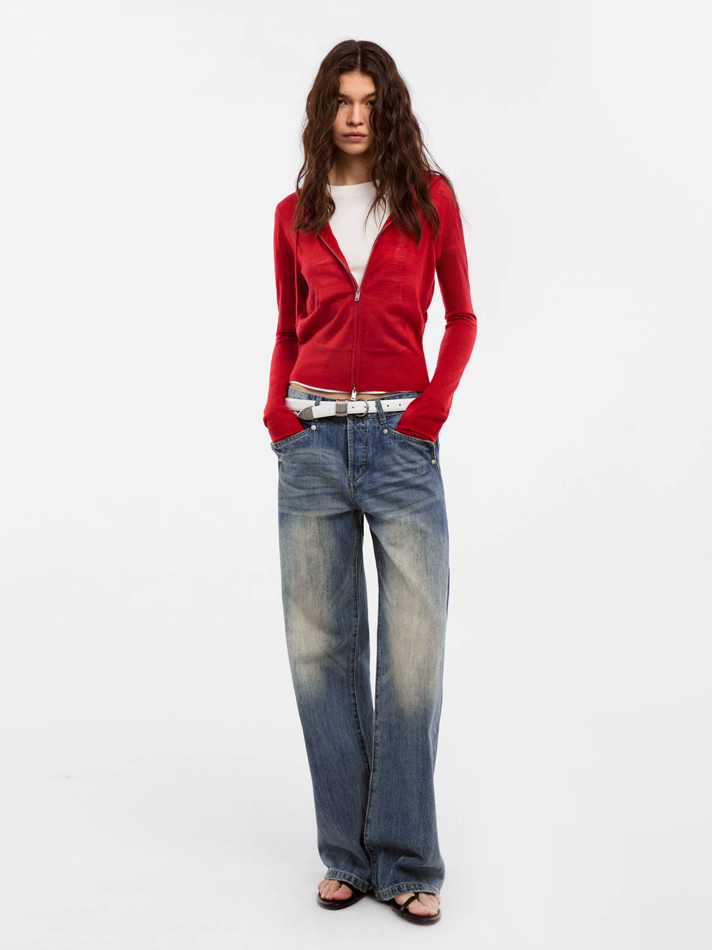 CUBIC Retro Washed Straight Leg Jeans