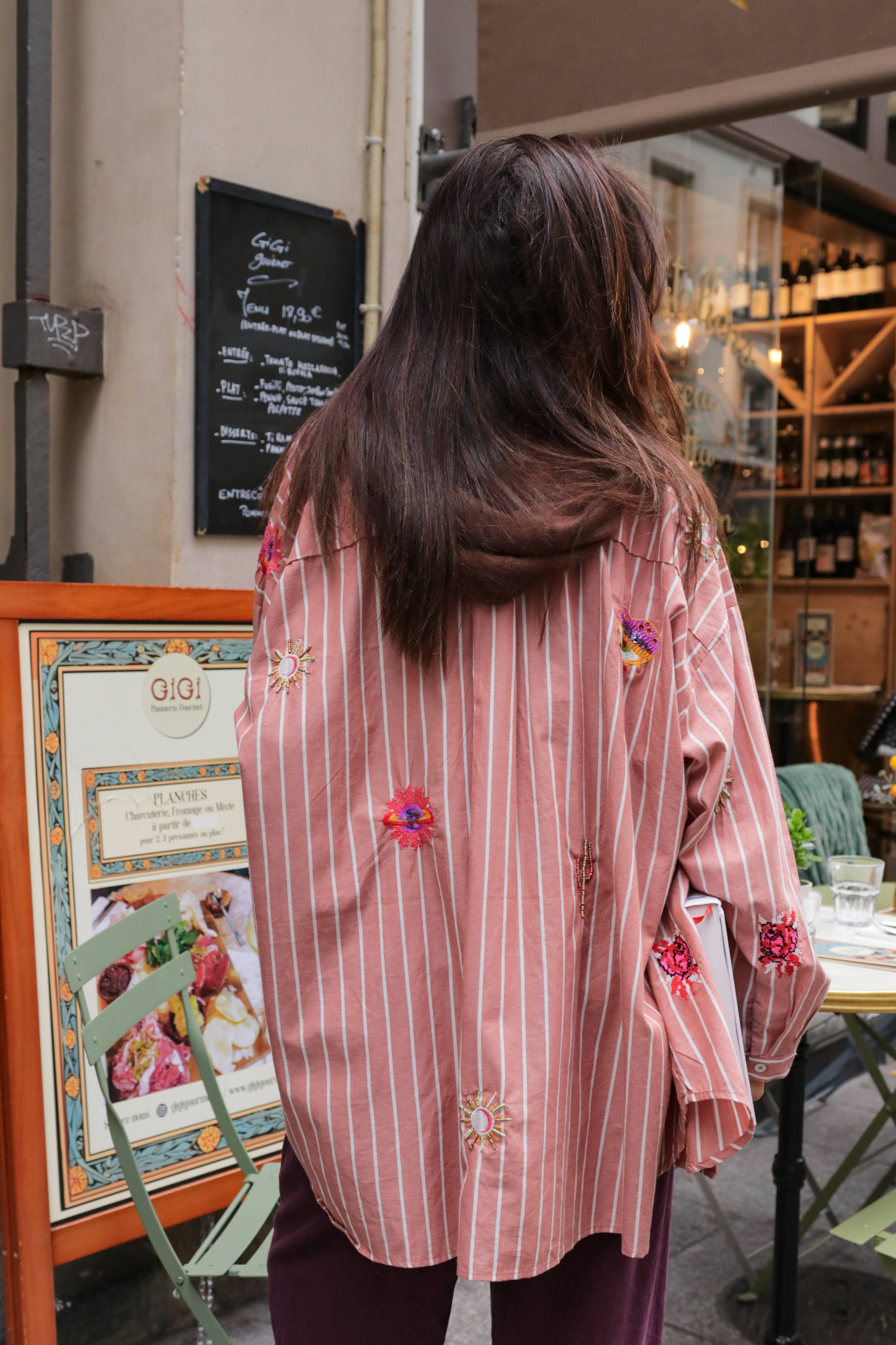 The Corner Embroidered Striped Shirt