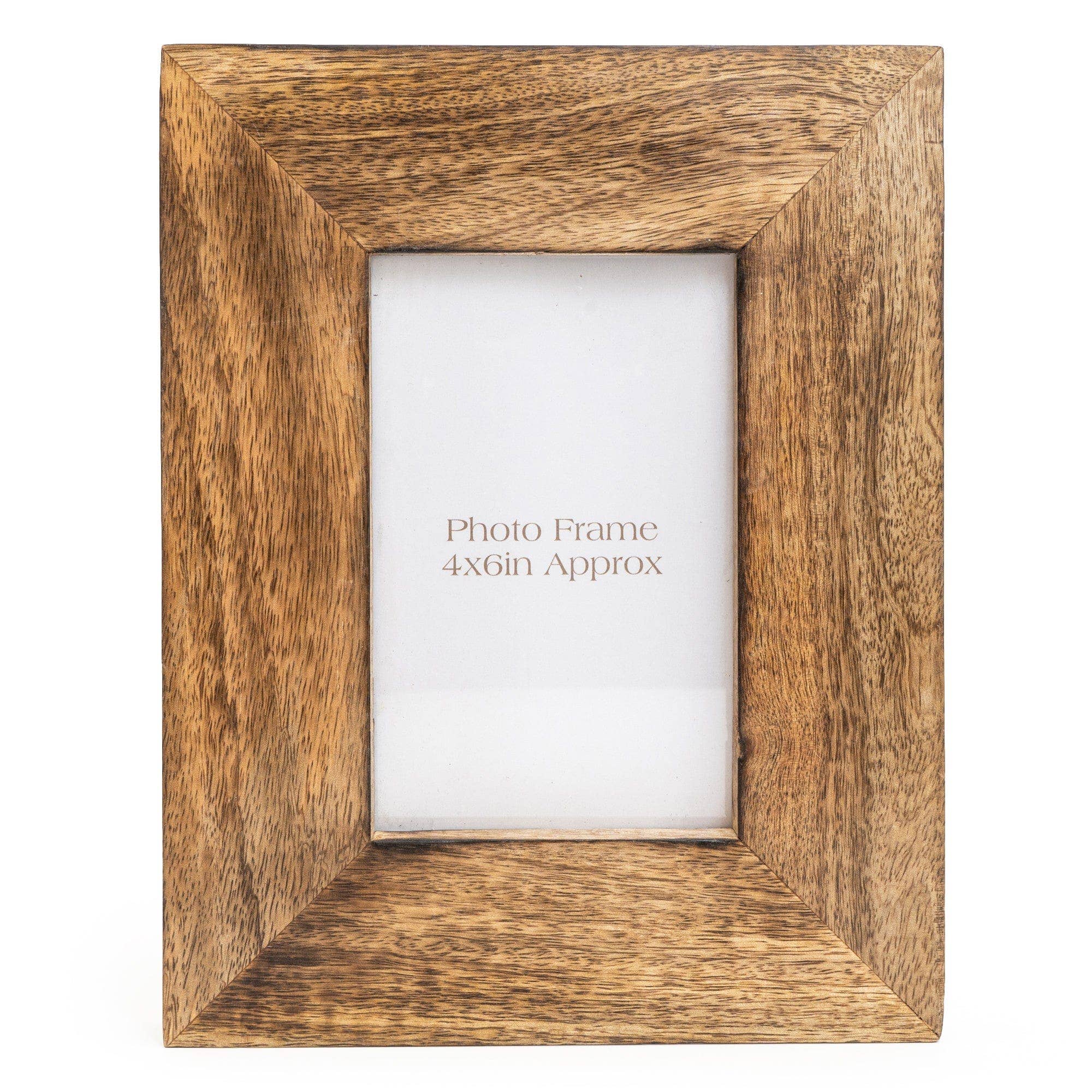 Dark Brown Wedge Photo Frame Mango Wood 4x6"