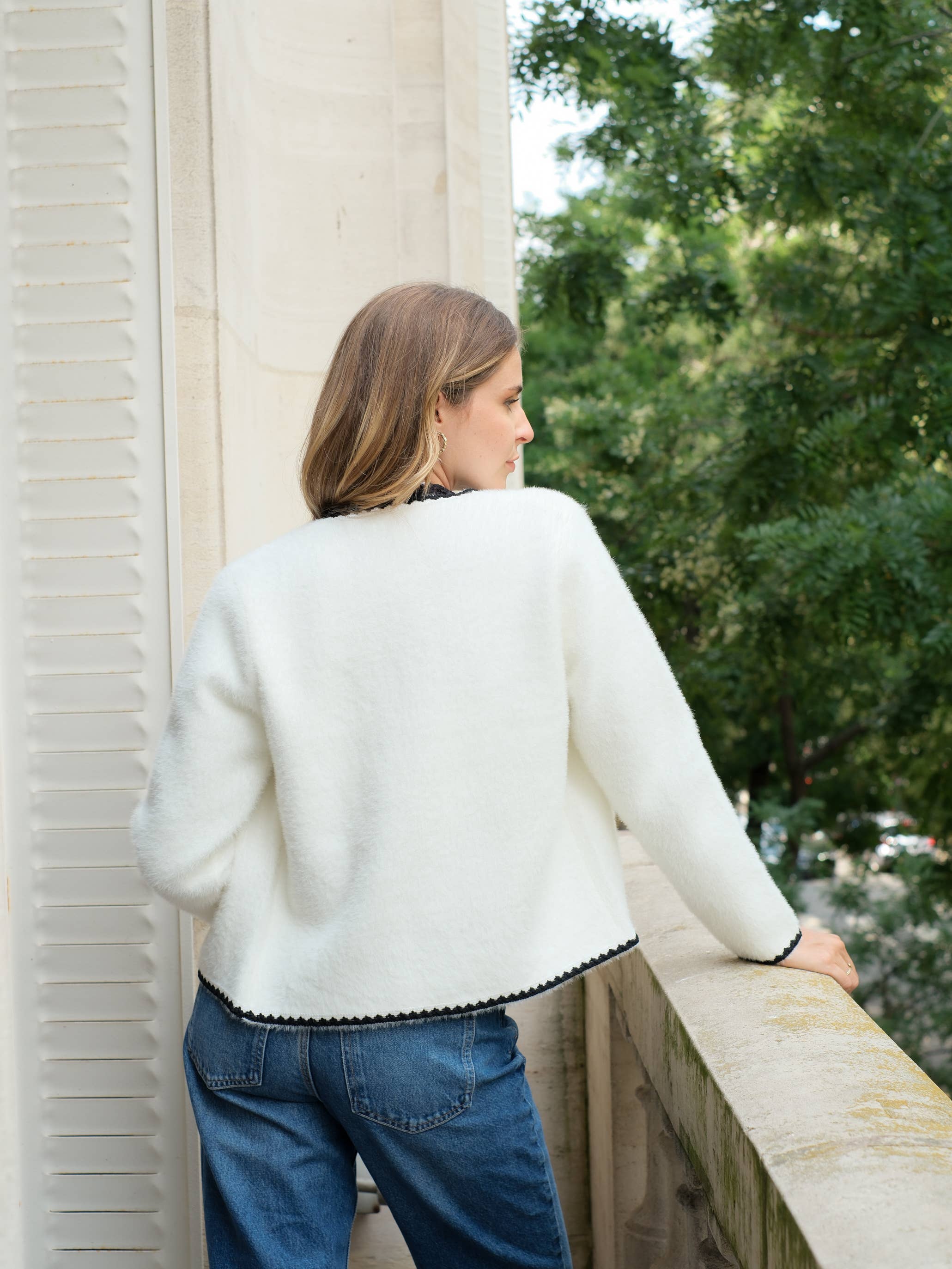 LOVIE & CO Soft knit jacket with contrasting detail