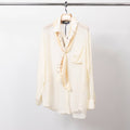 Cécile Wang Fluid shirt with integrated scarf, One Size