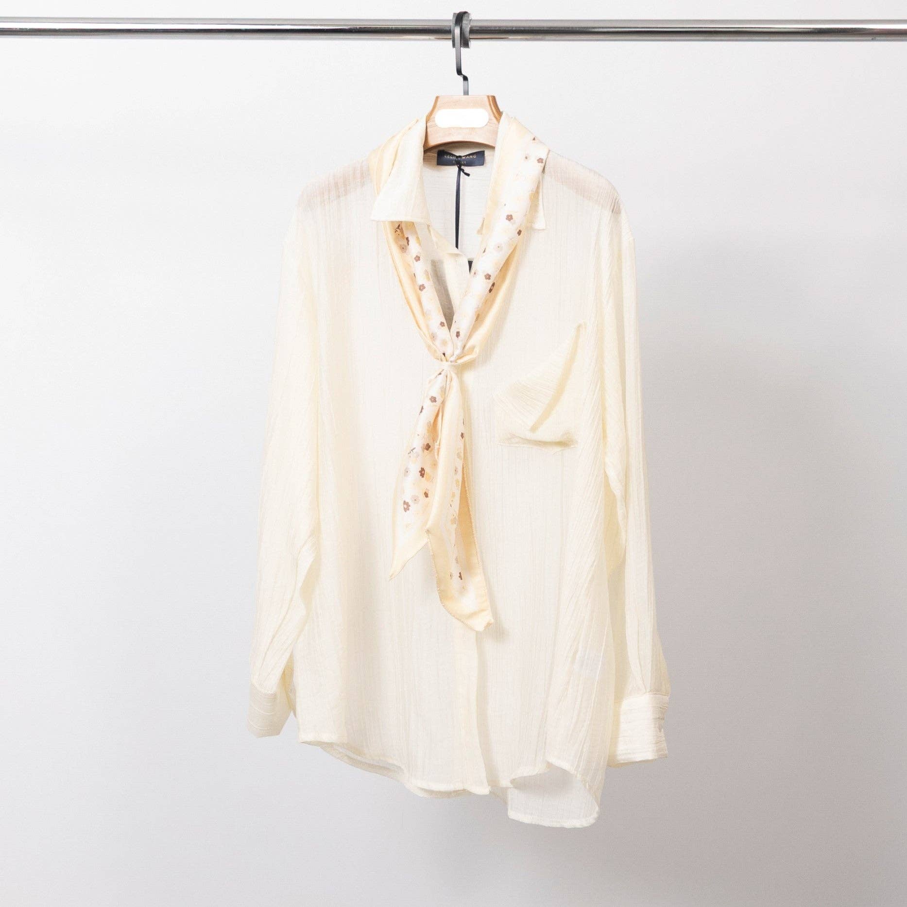 Cécile Wang Fluid shirt with integrated scarf