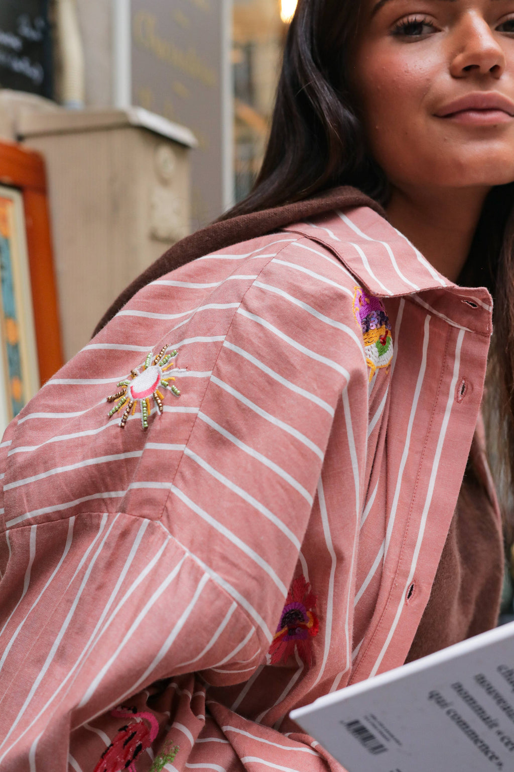 The Corner Embroidered Striped Shirt
