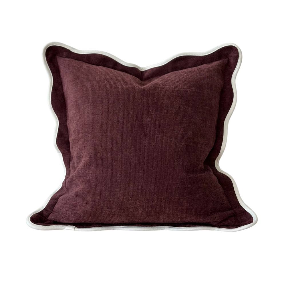 Chloe Plum Scalloped Edge Cushion 45x45
