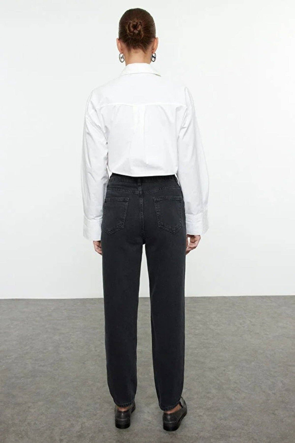 High Waist Mom Jean with Stone Details