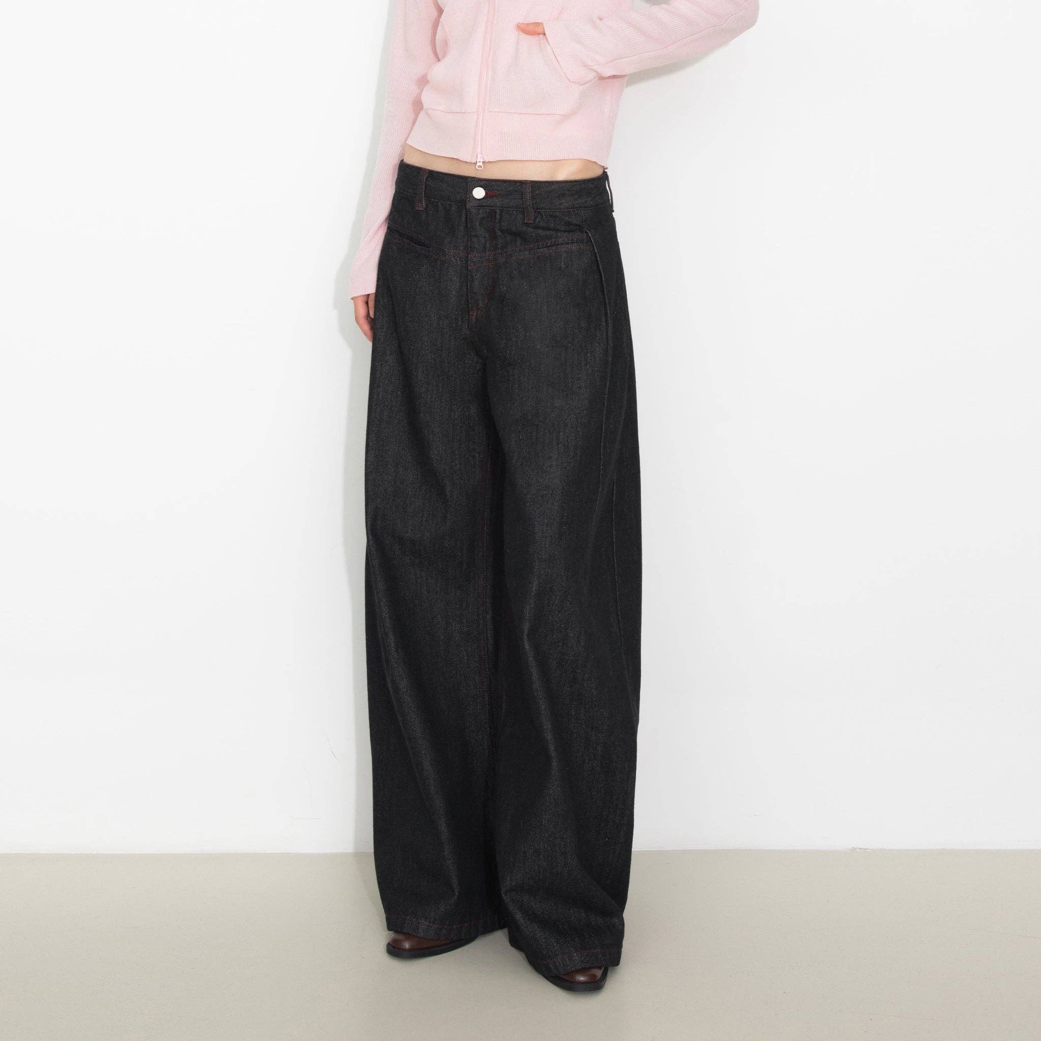 Cubic Vintage Curved Wide-Leg Trousers