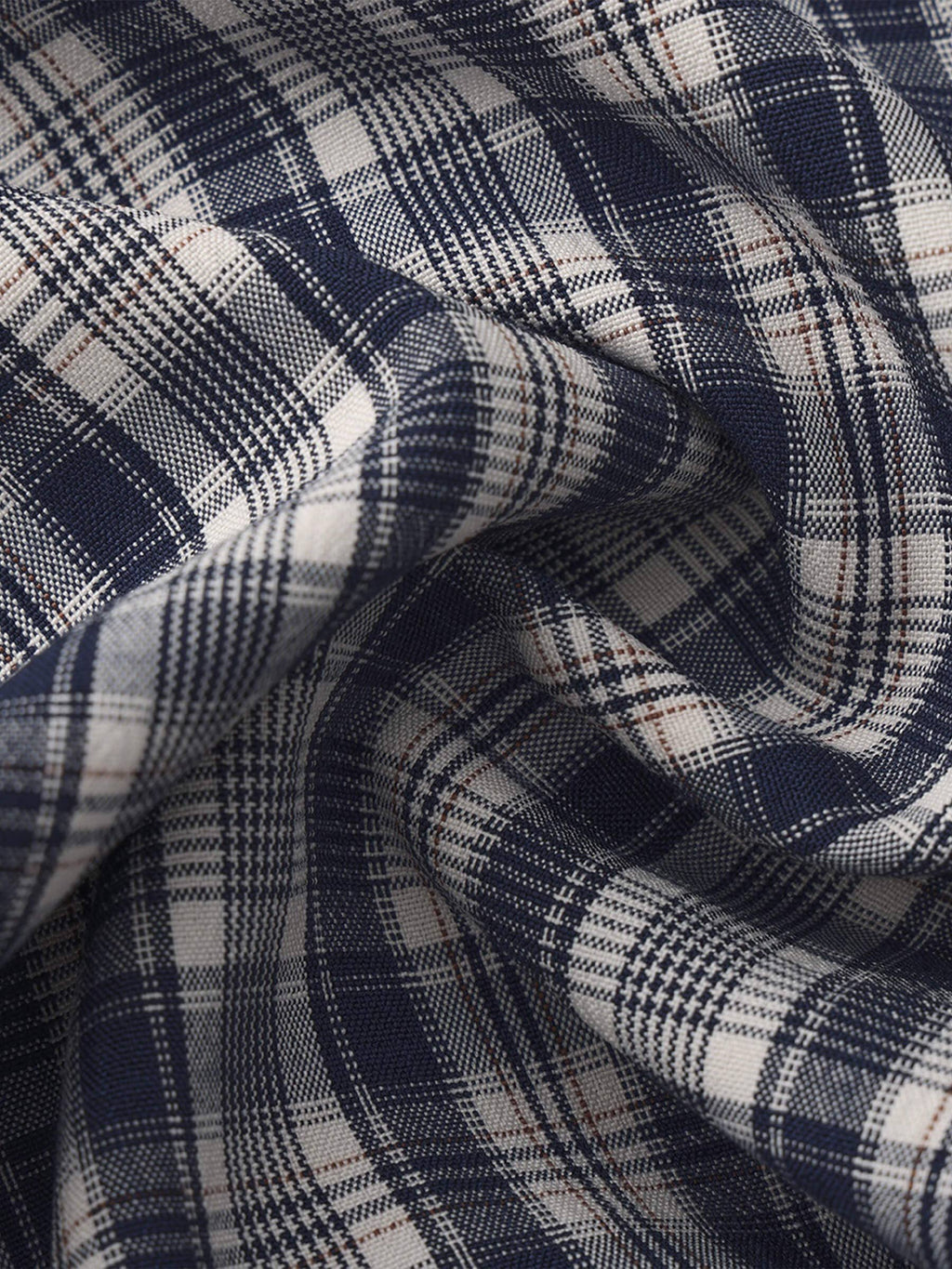 Striped Check High-Waisted Wide-Leg Casual Pants