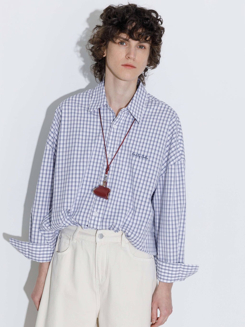 ONE BY CUBIC Checked Oversized Cotton Shirt