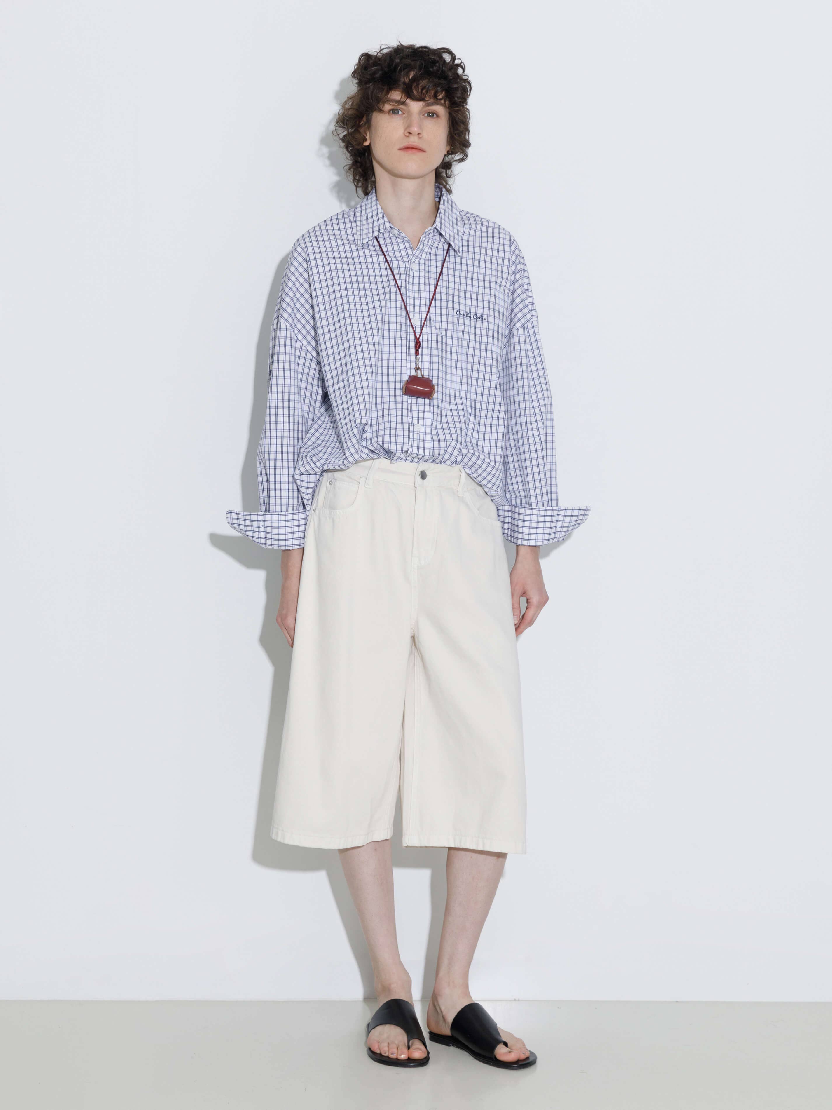 ONE BY CUBIC Checked Oversized Cotton Shirt