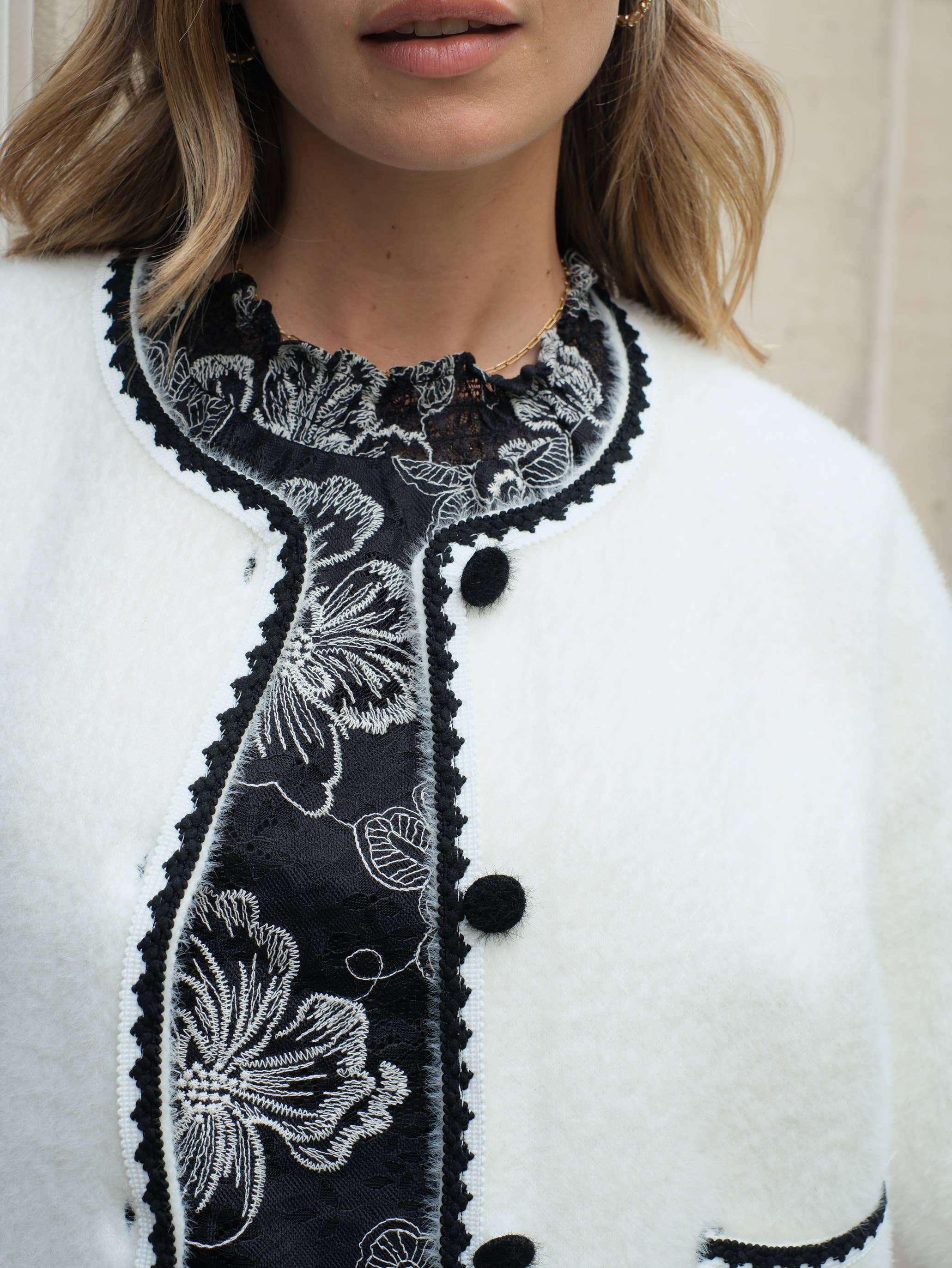 LOVIE & CO Soft knit jacket with contrasting detail