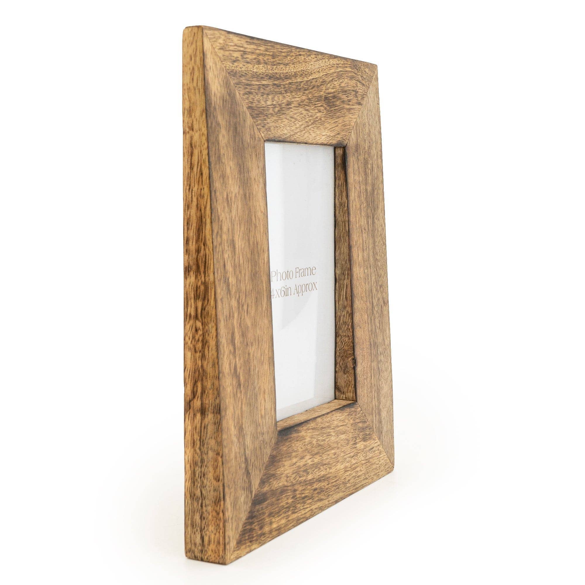Dark Brown Wedge Photo Frame Mango Wood 4x6"