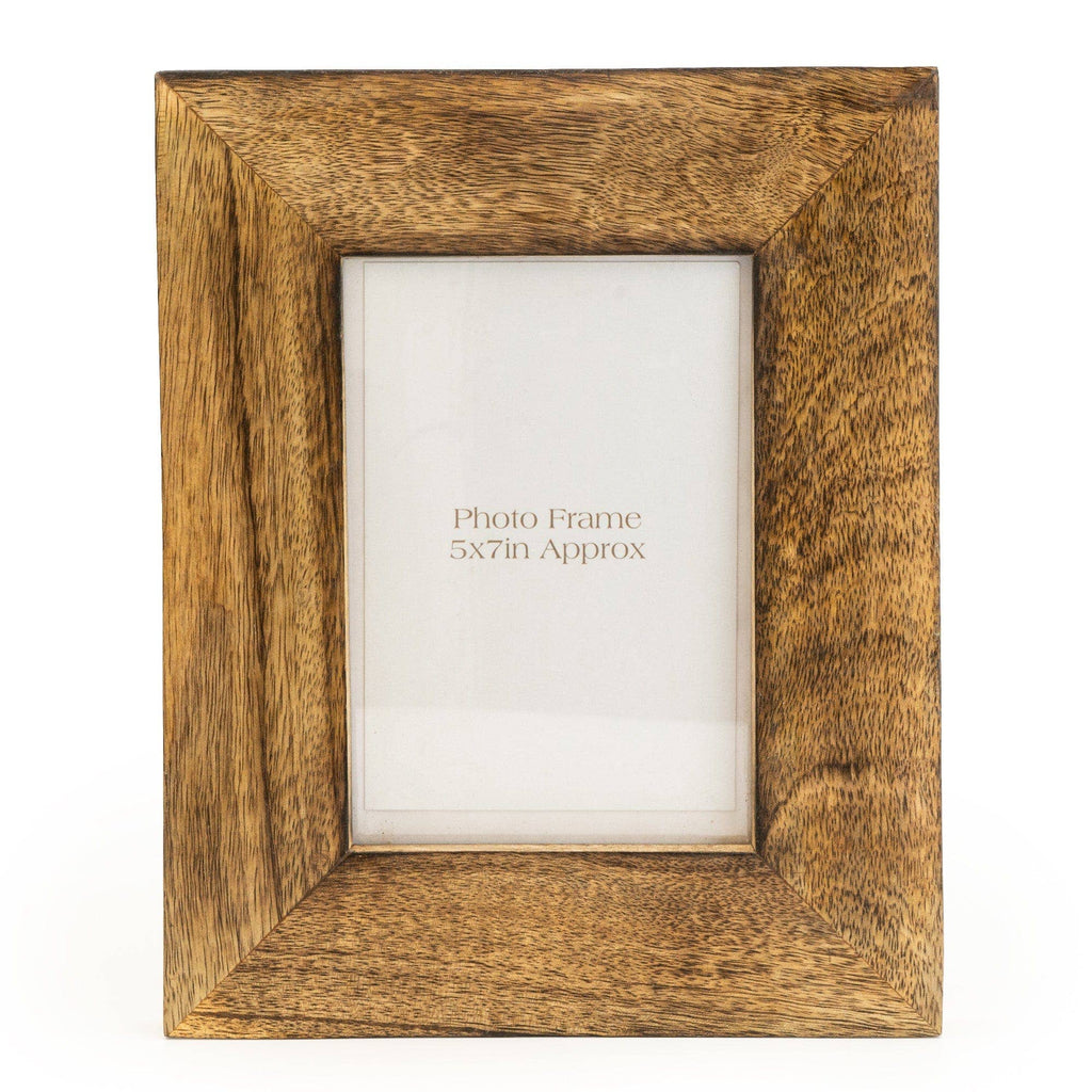 Dark Brown Wedge Photo Frame Mango Wood  5x7"