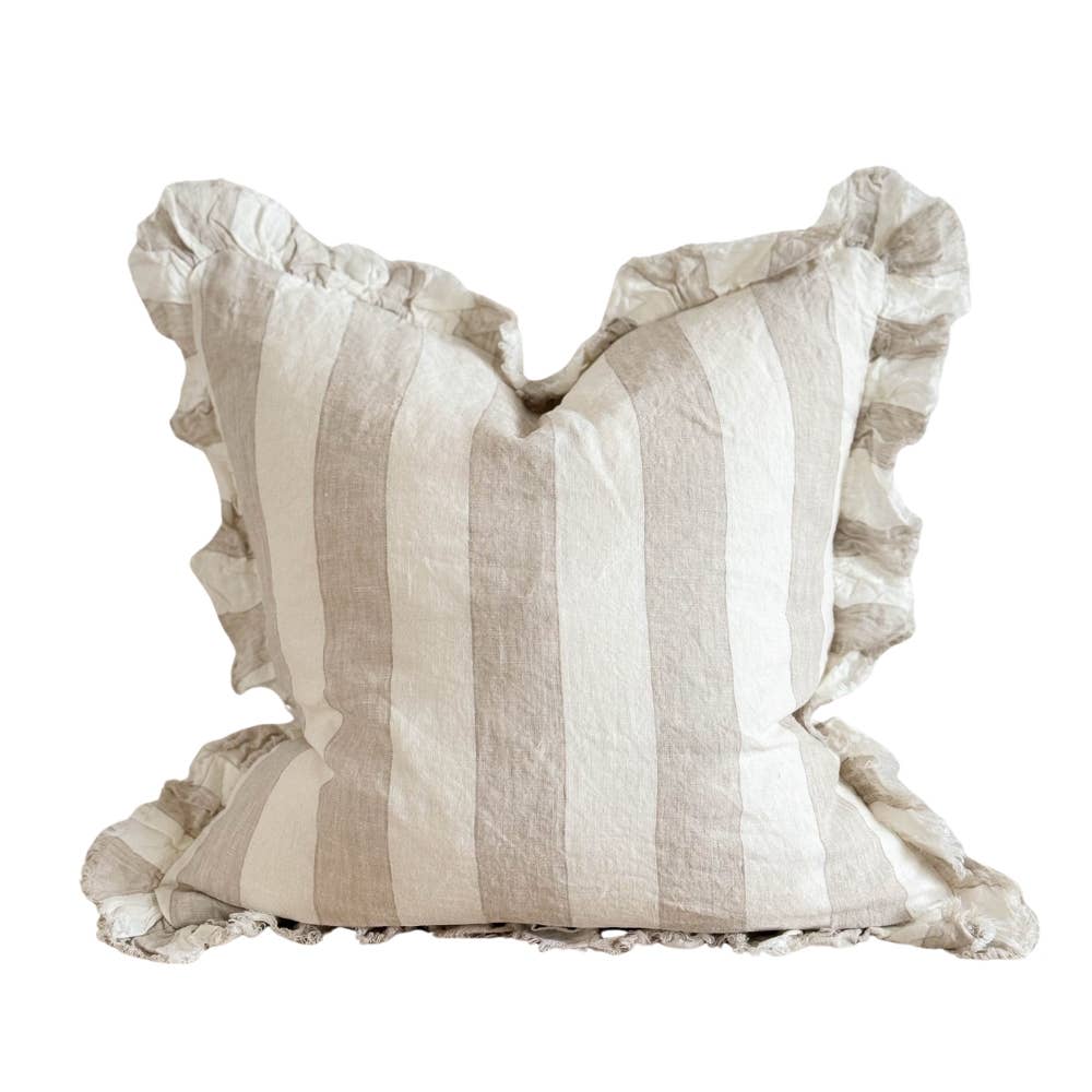 Hallie Ruffled Linen Cushion Cover