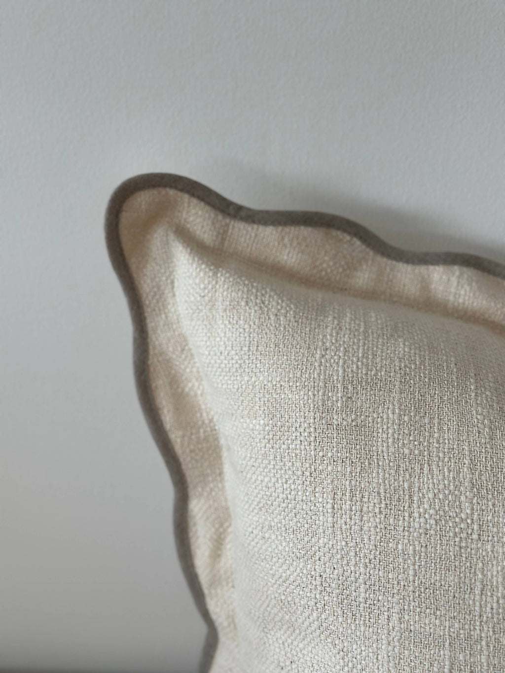 Chloe Cream & Greige Scalloped Cushion Cover