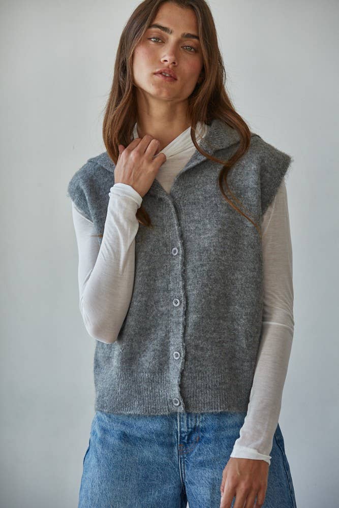 By Together Knit Tencel Jersey Turtleneck Long Sleeve Sheer Top