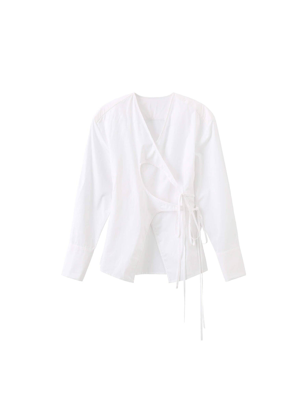 CUBIC V-Neck Criss-Crossed Layered Blouse