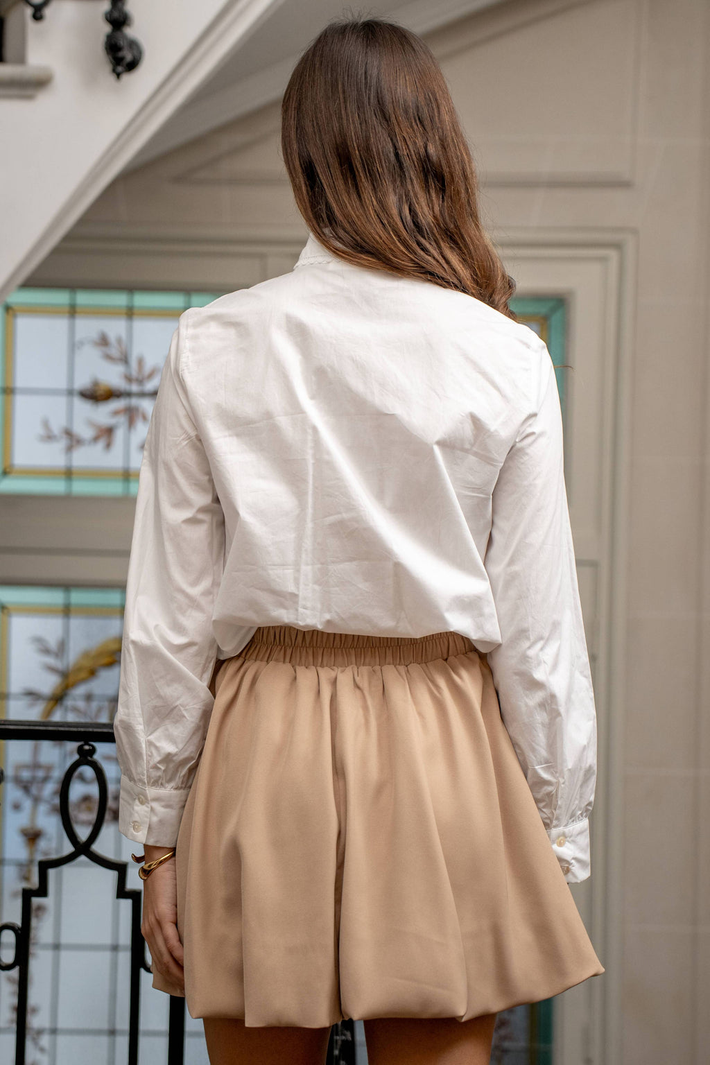 LOVIE & Co Lace bow collar shirt
