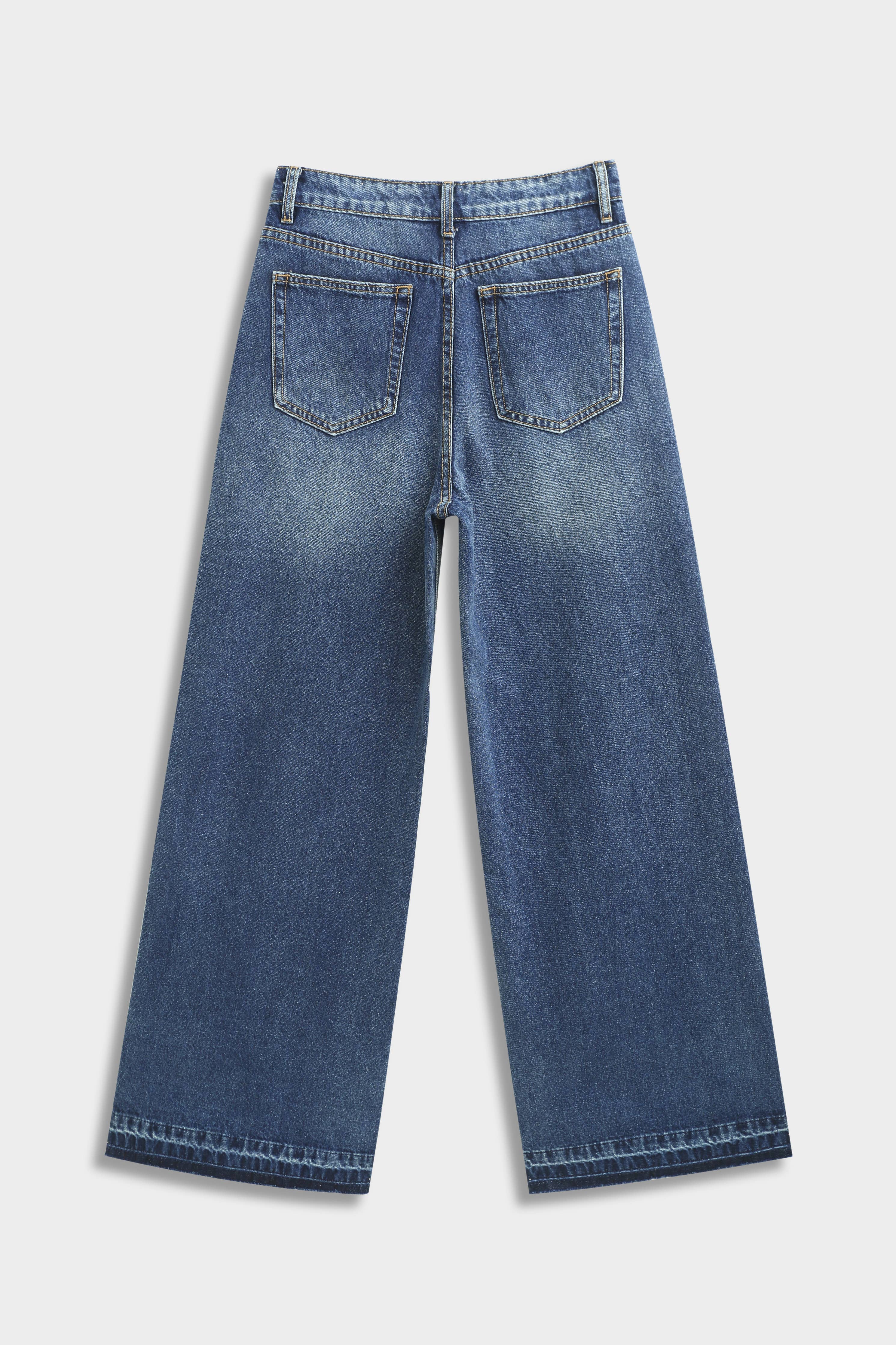 Wide straight high-waisted jeans