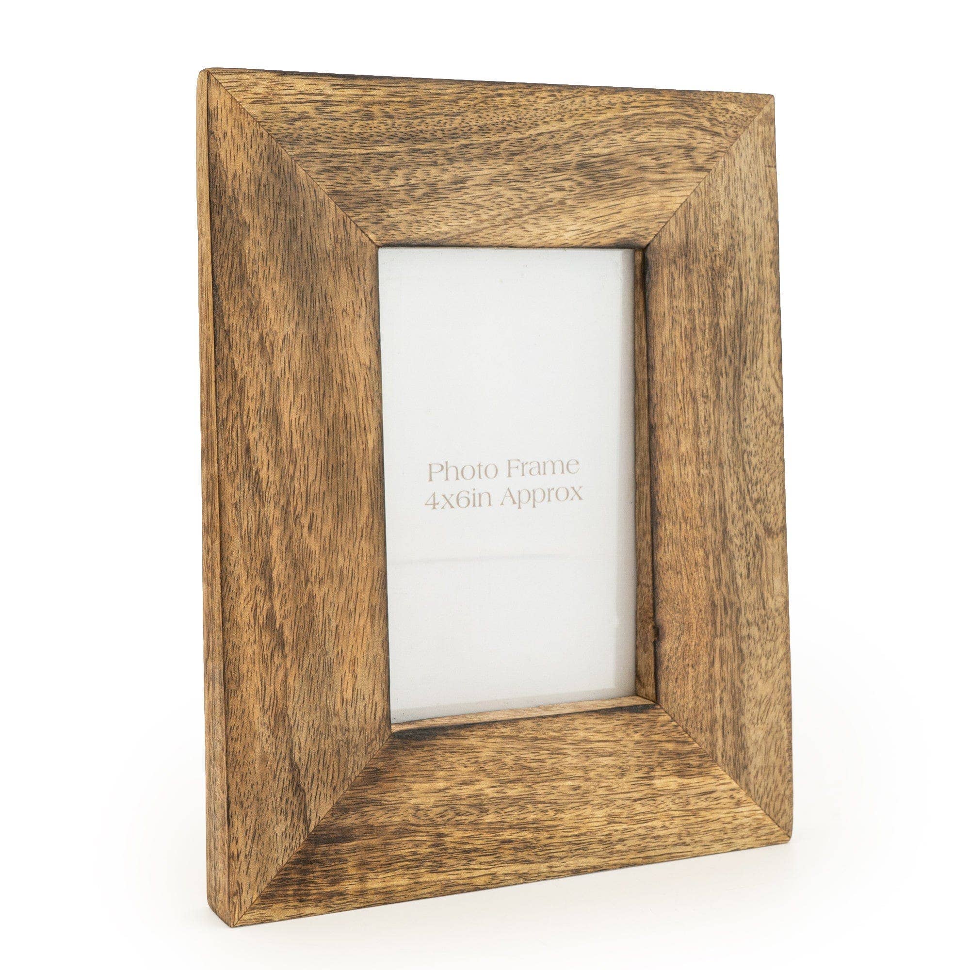 Dark Brown Wedge Photo Frame Mango Wood 4x6"
