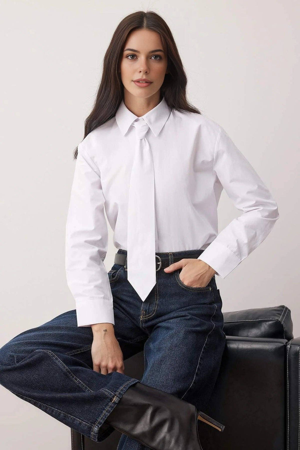 Shirt with Tie Detail