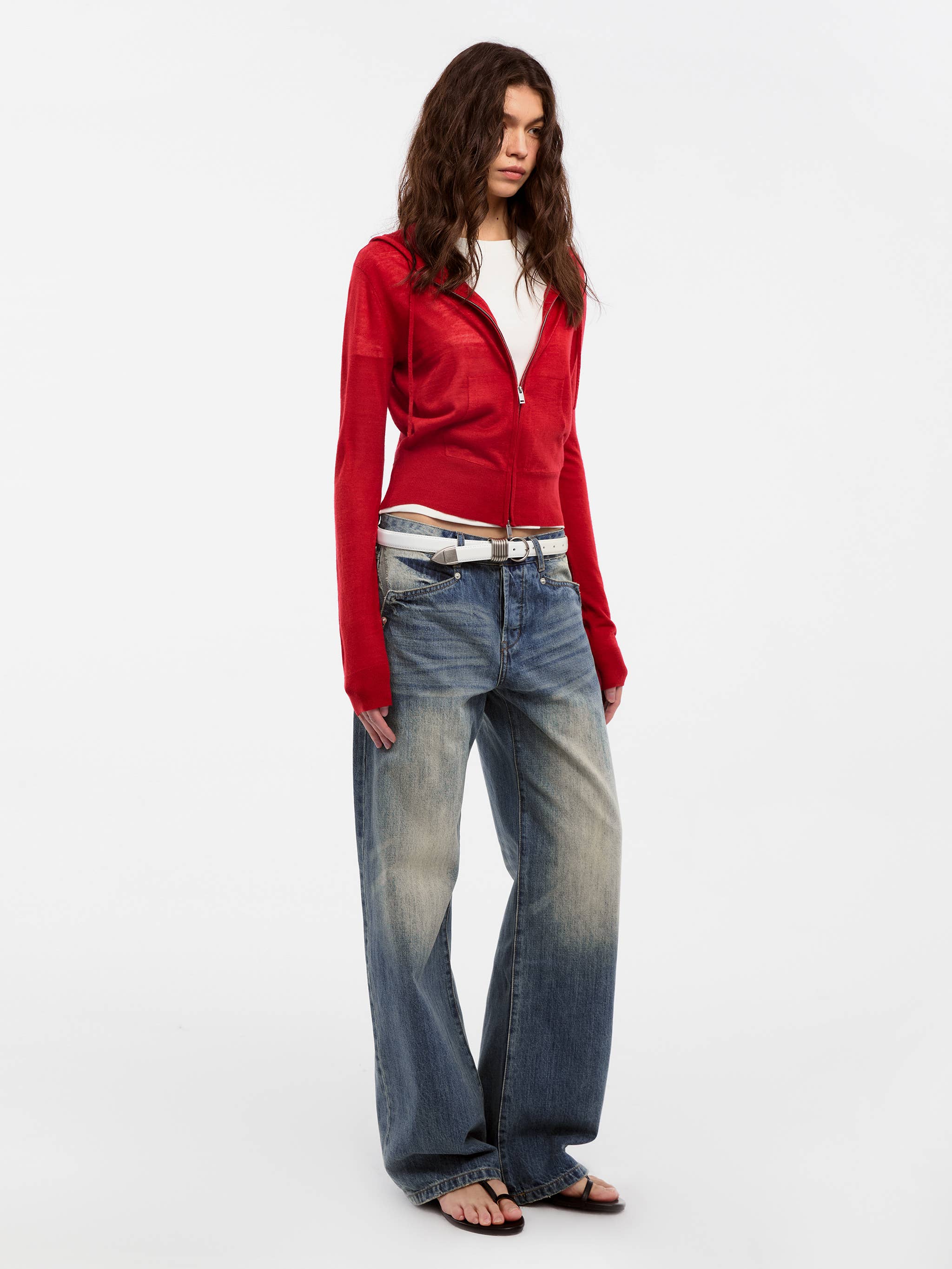 CUBIC Retro Washed Straight Leg Jeans