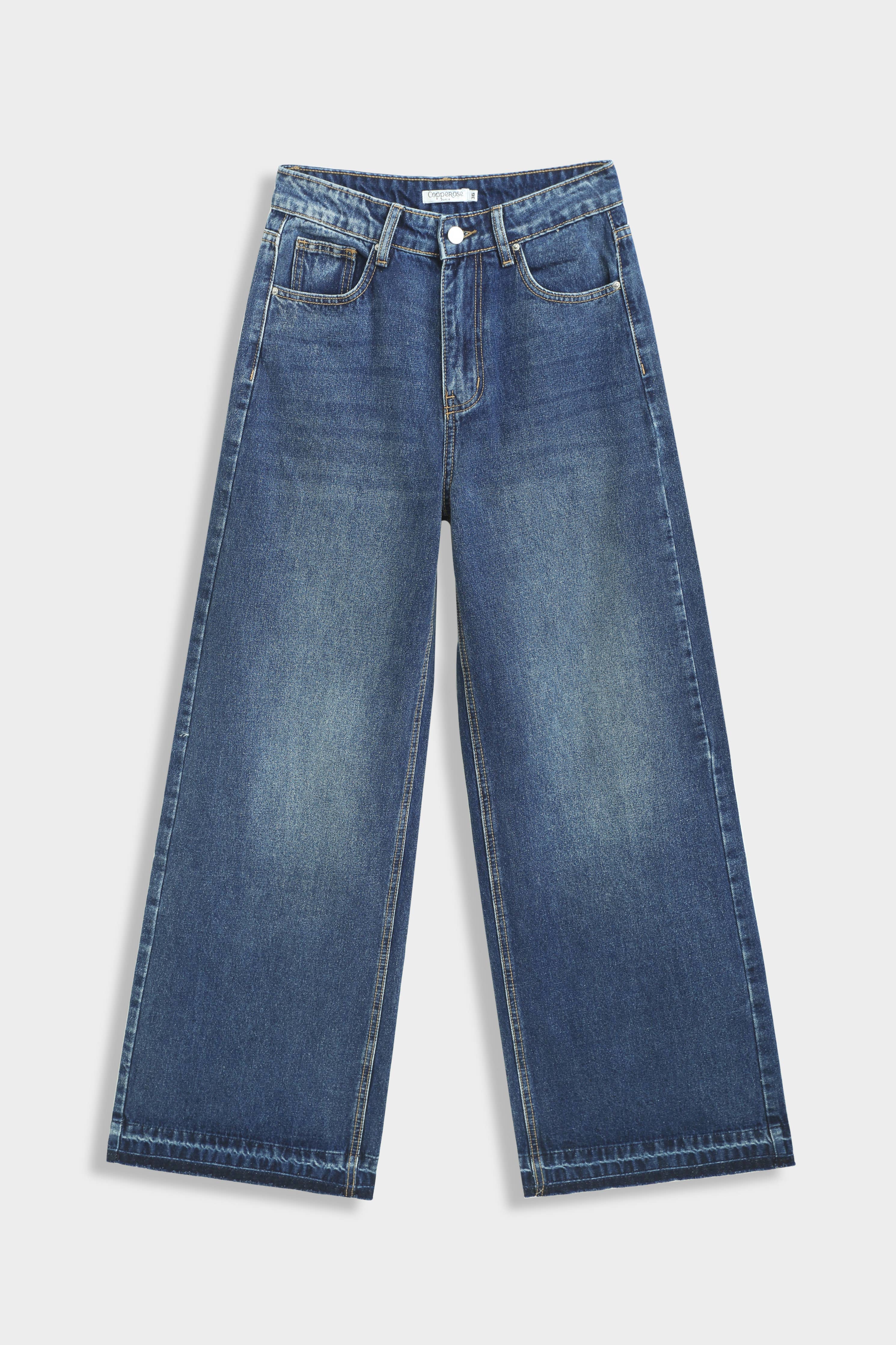 Wide straight high-waisted jeans