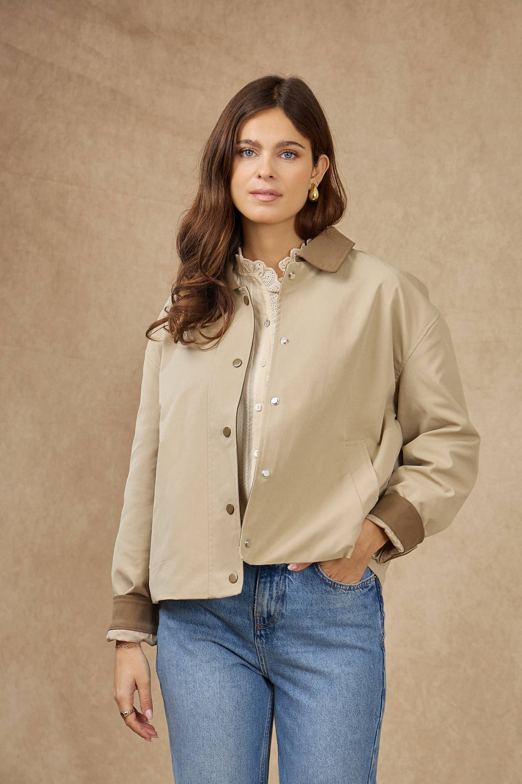 LOVIE & CO Two-tone short trench