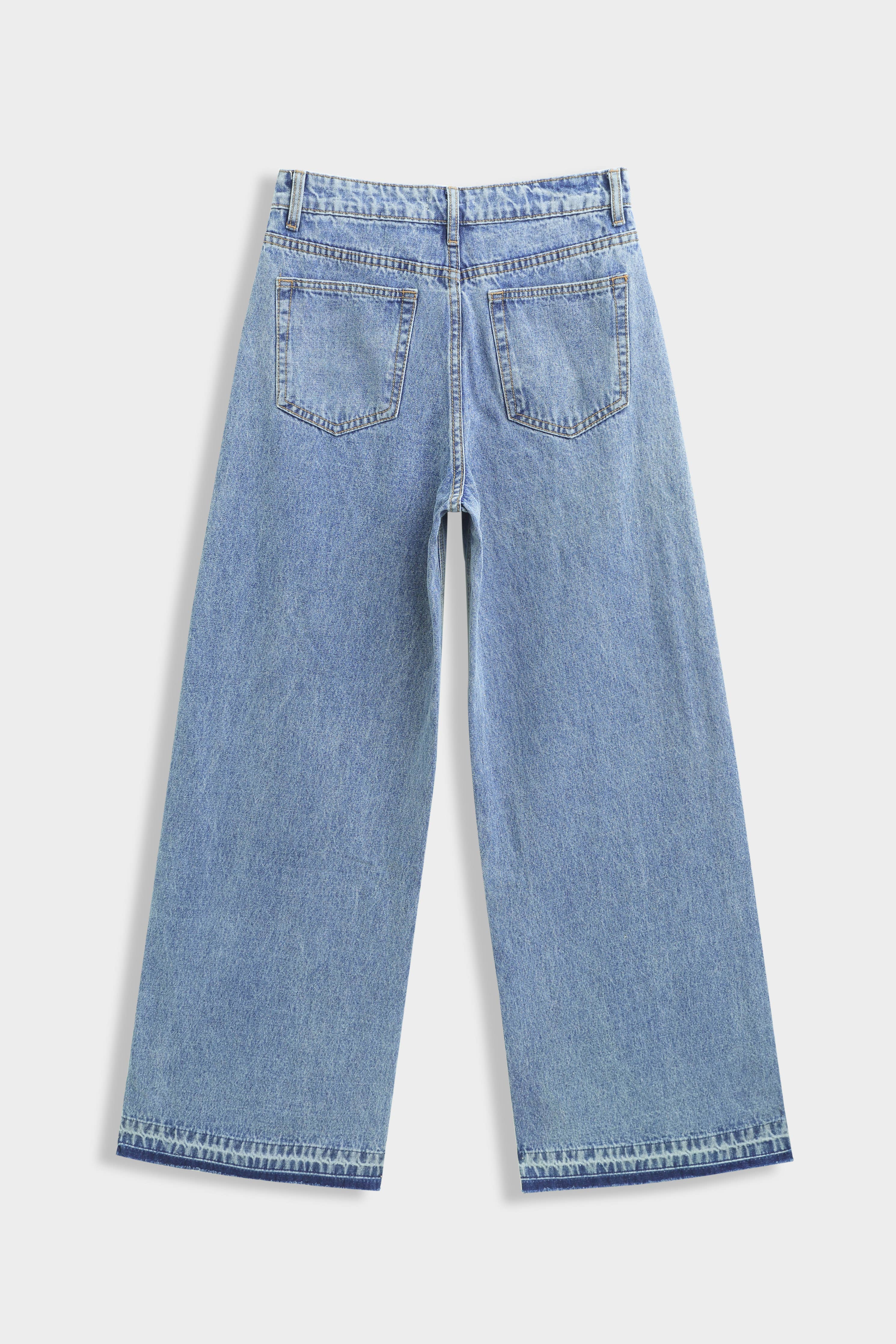 Wide straight high-waisted jeans