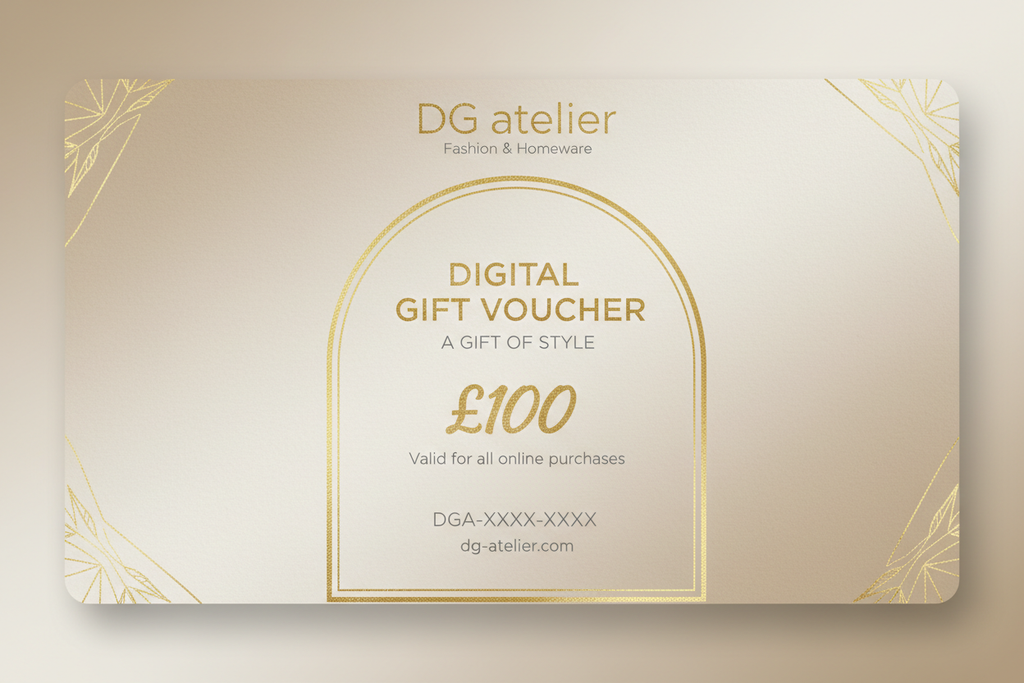 DG atelier digital gift voucher in elegant minimalist design